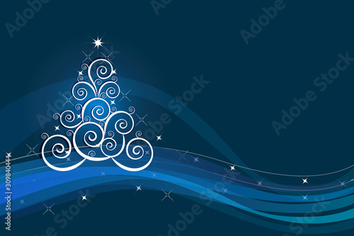 Christmas tree greetings card image vector