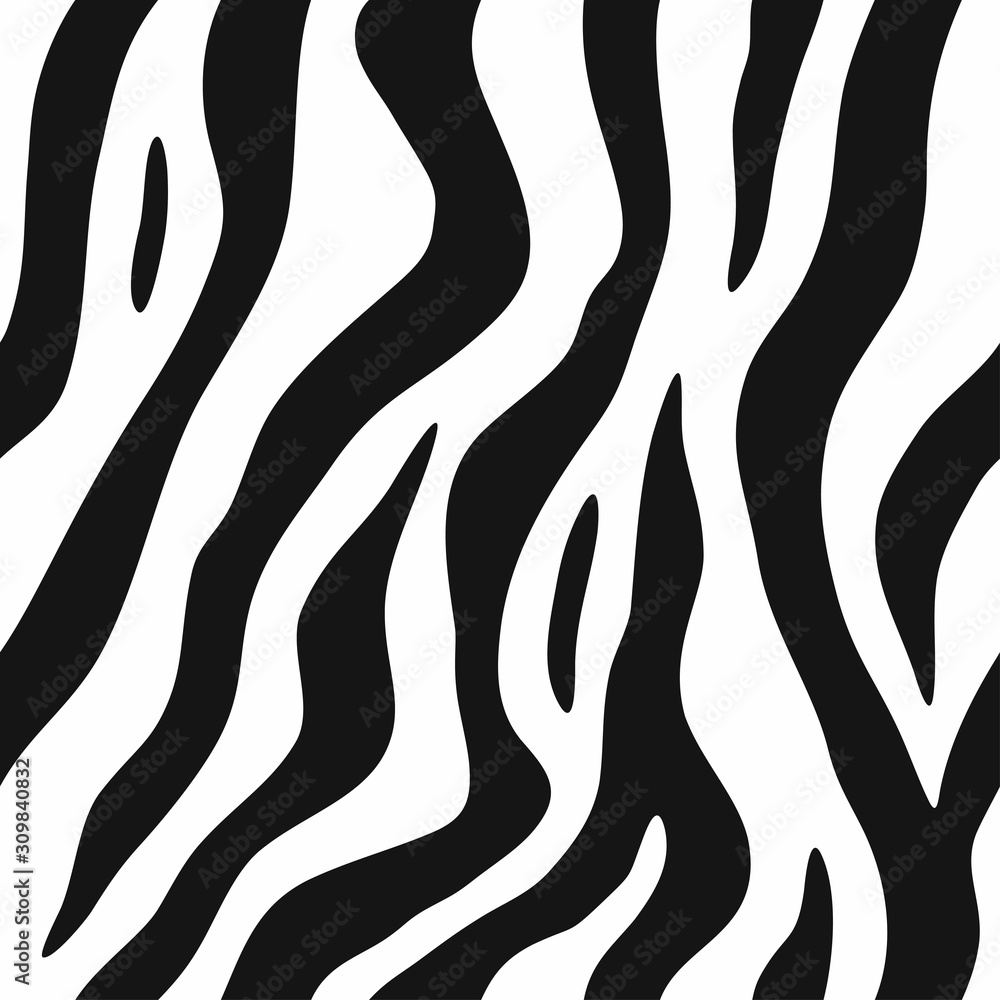 Zebra pattern, stylish stripes texture. Animal natural print. For the  design of wallpaper, textile, cover. Vector seamless background. Stock  Vector | Adobe Stock