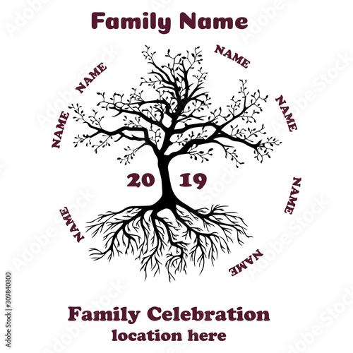 Family Meetup names Template tree style - VECTOR