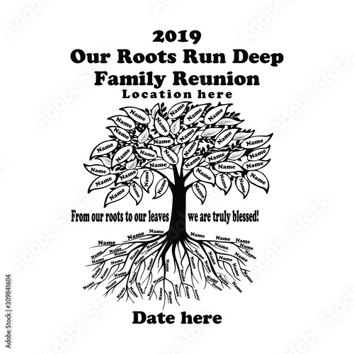 Family Reunion Tree style design - VECTOR
