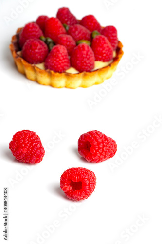 raspberries isolated on white background