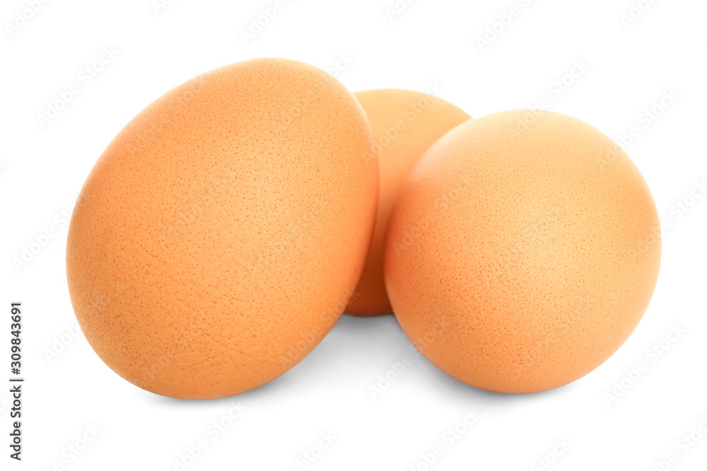Fresh eggs on white background Fresh eggs on white background
