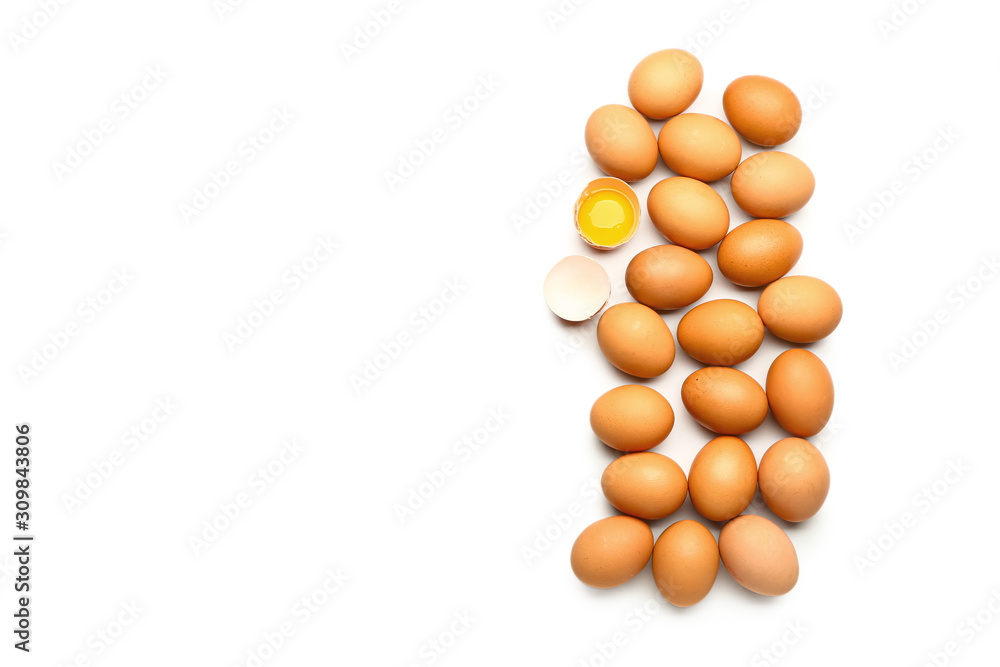 Fresh eggs on white background Fresh eggs on white background