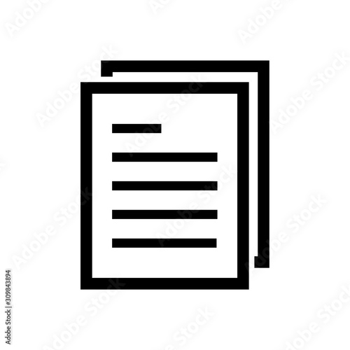 The sheet of paper icon logo isolated on a white background. A4 sheet with text © Рудой Максим