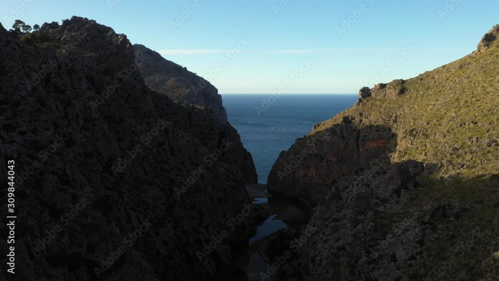 gorge in the mountains of sa calobra Mallorca Spain gorge in the mountains of sa calobra Mallorca Spain
