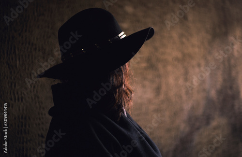 Portret of beautiful young woman in hat. © Vahagn
