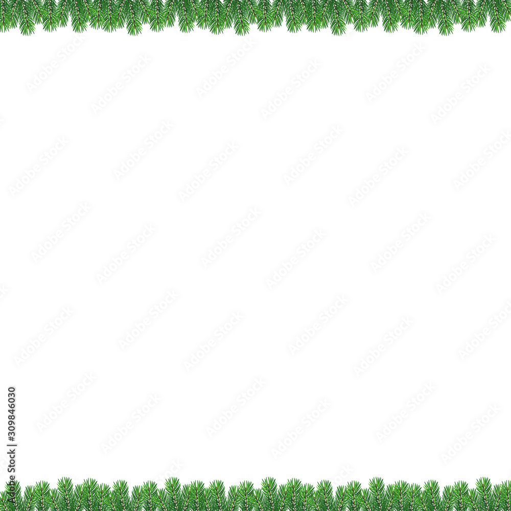 Banner with vector christmas tree branches and space for text. Banner with vector christmas tree branches and space for text.