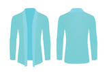 Blue shawl sweater. vector illustration