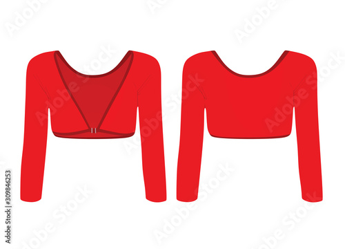 Woman red bolero. vector illustration