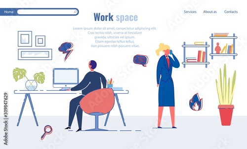 Work Space for Productive Work Company Employees.