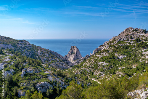 Picturesque landscape on the way to the Sugiton Calanque, Marseille