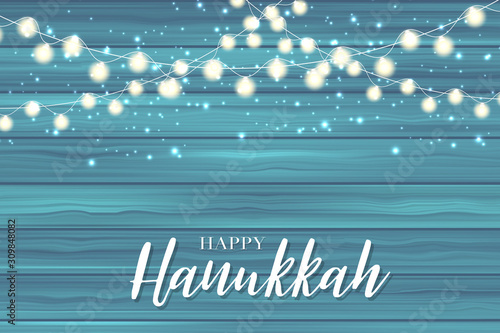 Happy Hanukkah. Traditional Jewish holiday. Chankkah banner or wallpaper background design concept. Judaic religion decor.