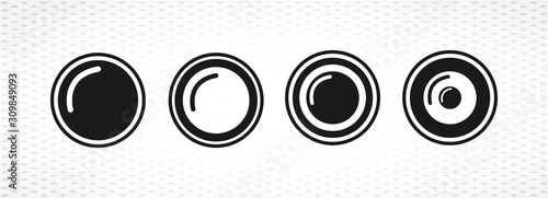 Camera objective vector icon for mobile concept and web apps design