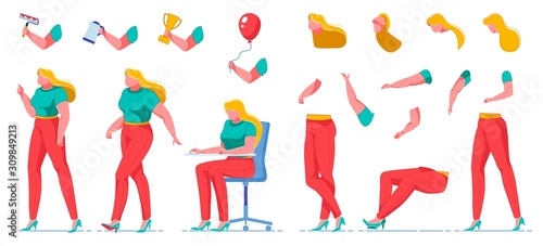 Girl in Red Trousers and Green Tshirt Constructor.