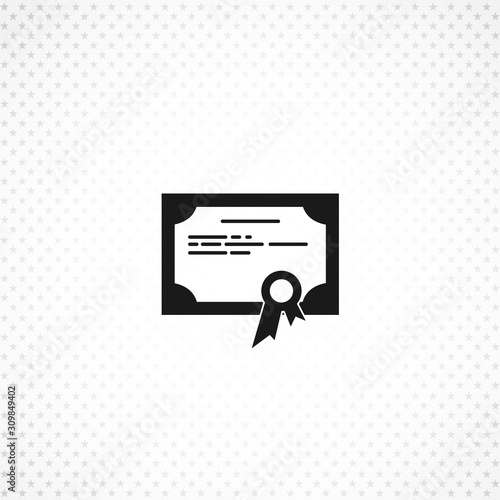 certificate vector icon on white background