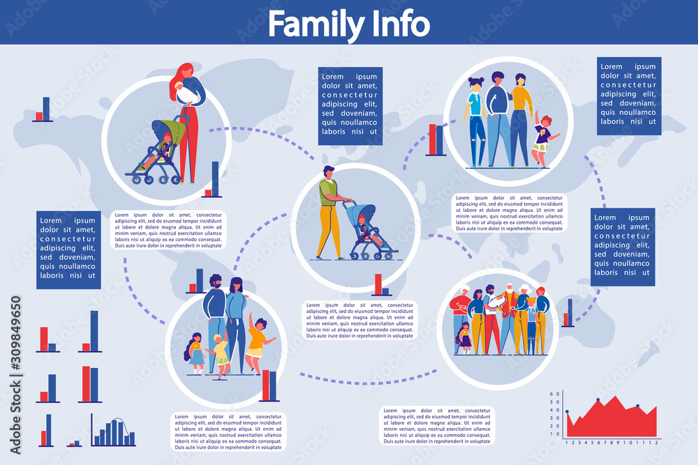 Infographic Set. Family Structure Presentation.