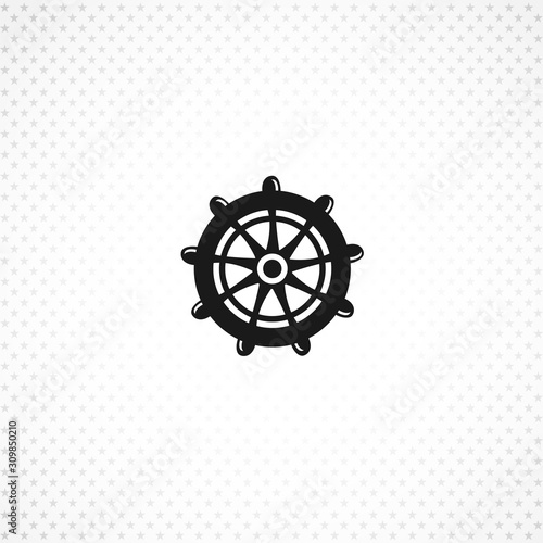 Handwheel vector icon on white background