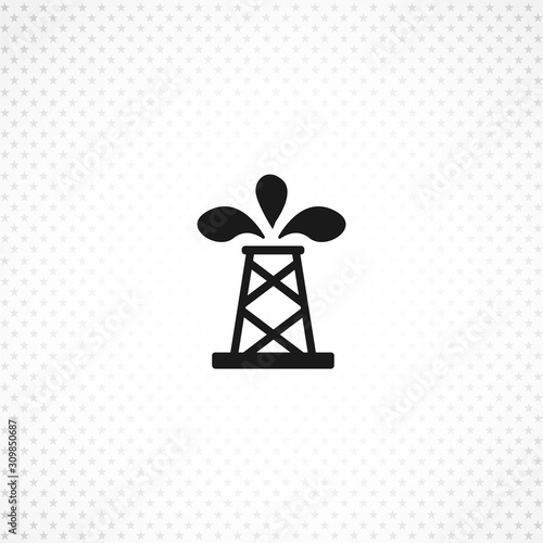 oil well icon. Pumpjack vector icon on white background