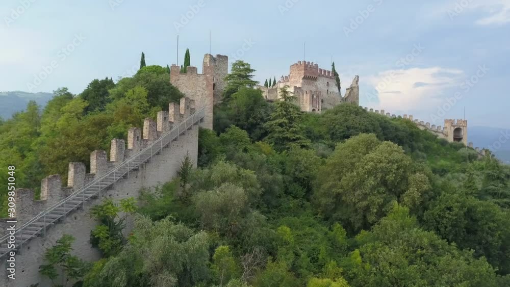Aerial shot of the Marostica castle in Italy. Aerial shot of the Marostica castle in Italy.