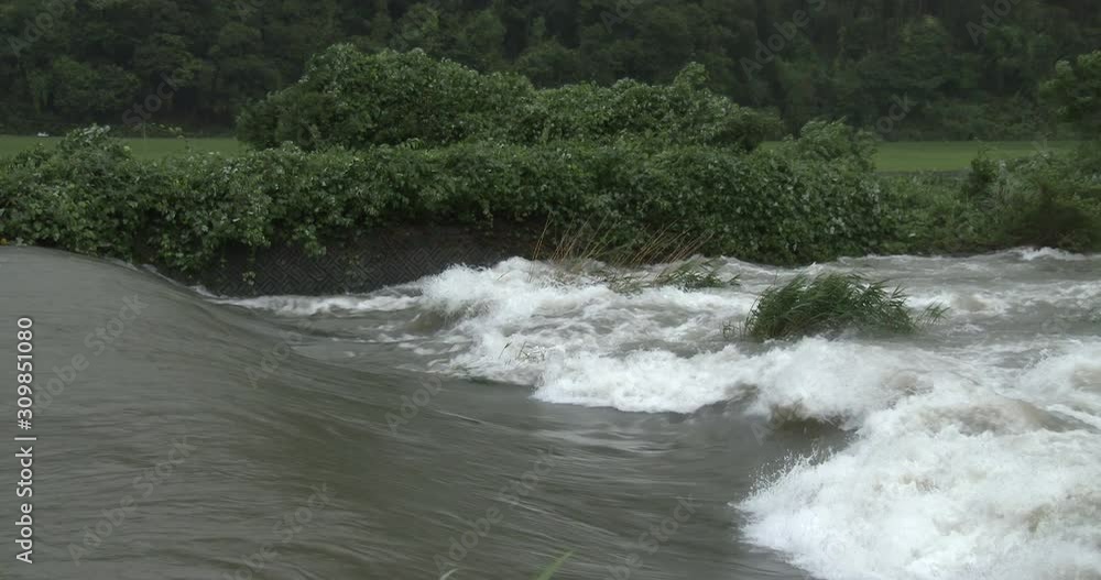 River Flooding During Rainy Season - Halong River Flooding During Rainy Season - Halong