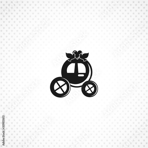 wedding carriage vector icon on white background