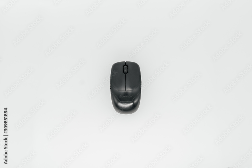 Old computer mouse on a white background close-up Old computer mouse on a white background close-up