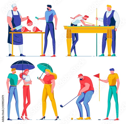 Scenes from Different Life Sphere with Characters.