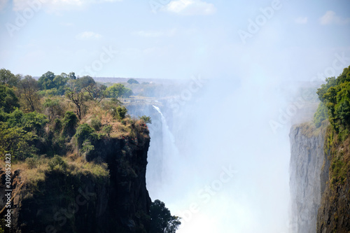 Victoria Falls during dry season  Zimbabwe   Zambia