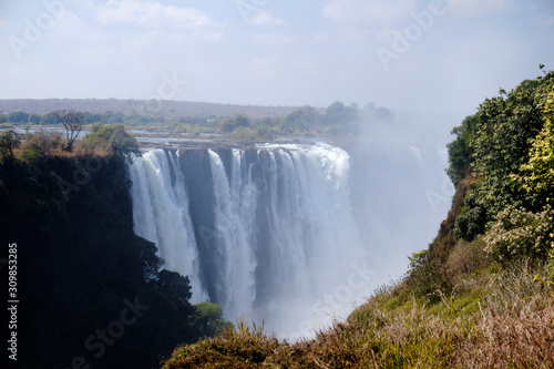 Victoria Falls during dry season  Zimbabwe   Zambia