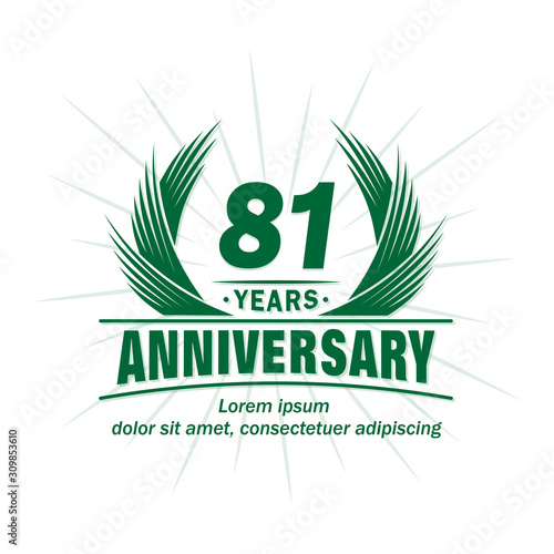 81 years logo design template. 81st anniversary vector and illustration.