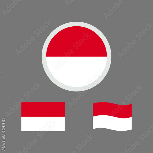 Free Download Indonesian flag set. Flag of Indonesia Vector Icon. Isolated template for your designs. Vector illustration - GFXLoad