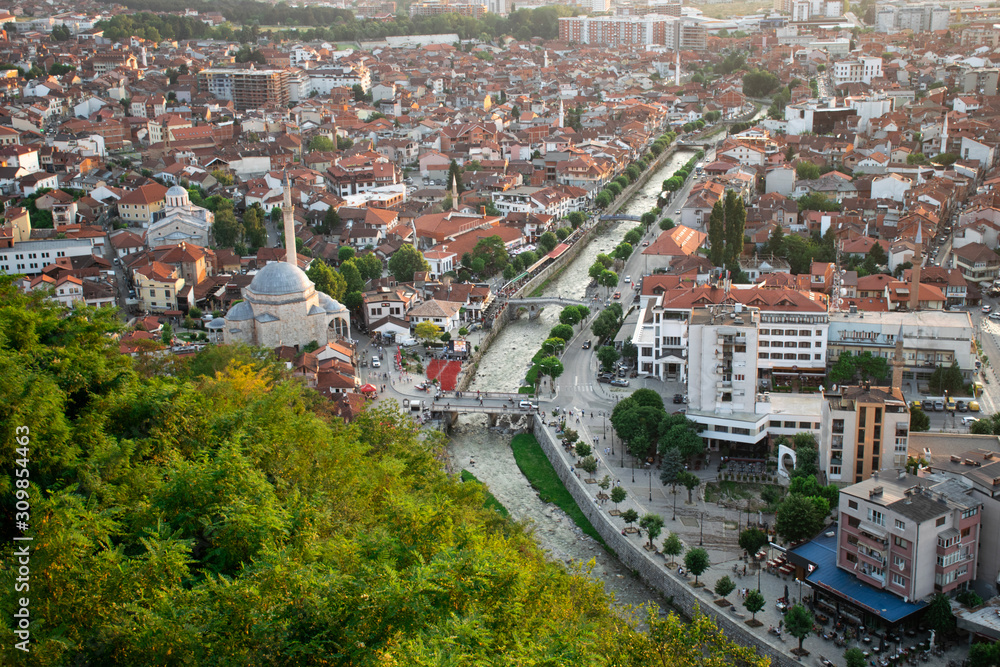 Panoramic view of Prizren Old Town, Kosovo