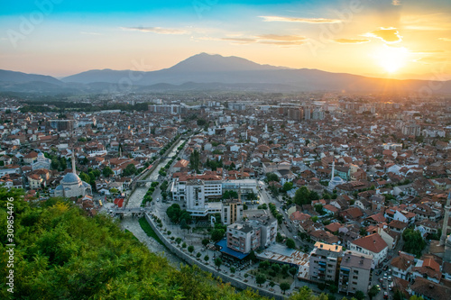 Sunset view over the city of Prizren  Kosovo
