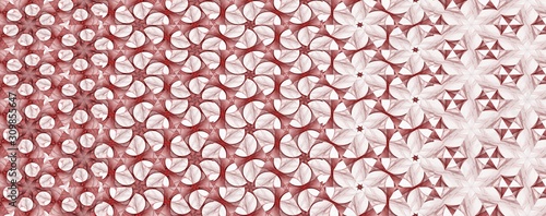 View of a transformation process of circles images in flowers