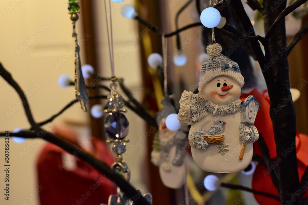 Funny Snowman As A Christmas Tree Decoration.