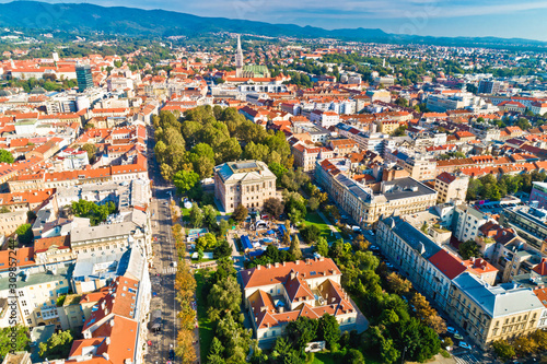Zagreb historic city center aerial view © xbrchx