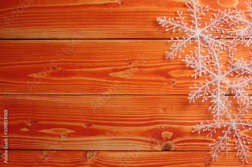 Snowballs on a wooden background