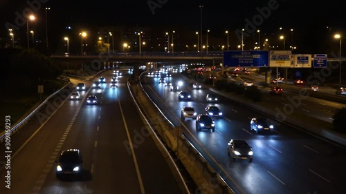 video of cars circulating at night on the road