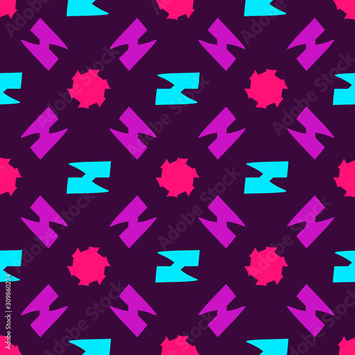 Seamless pattern with colorful geometric ornament.