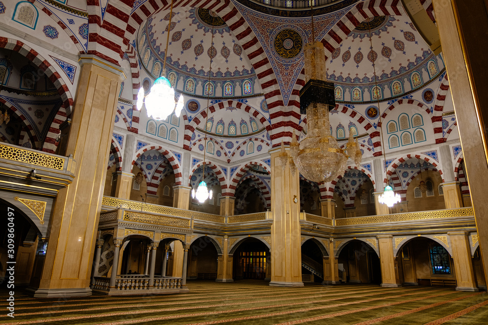 Interior of Ahmad Kadyrov Mosque Heart of Chechnya