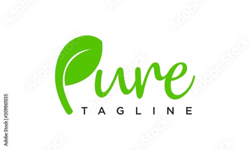 Pure logo design concept editable photo