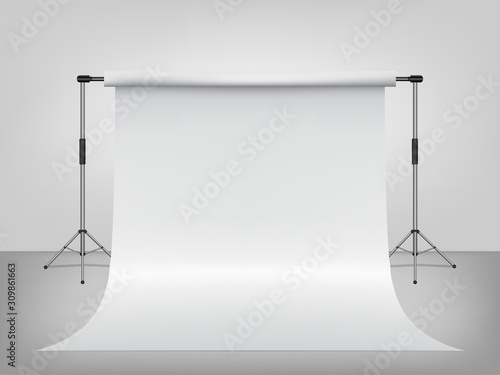 3D template for backdrop photography Empty of studio. Vector illustration.