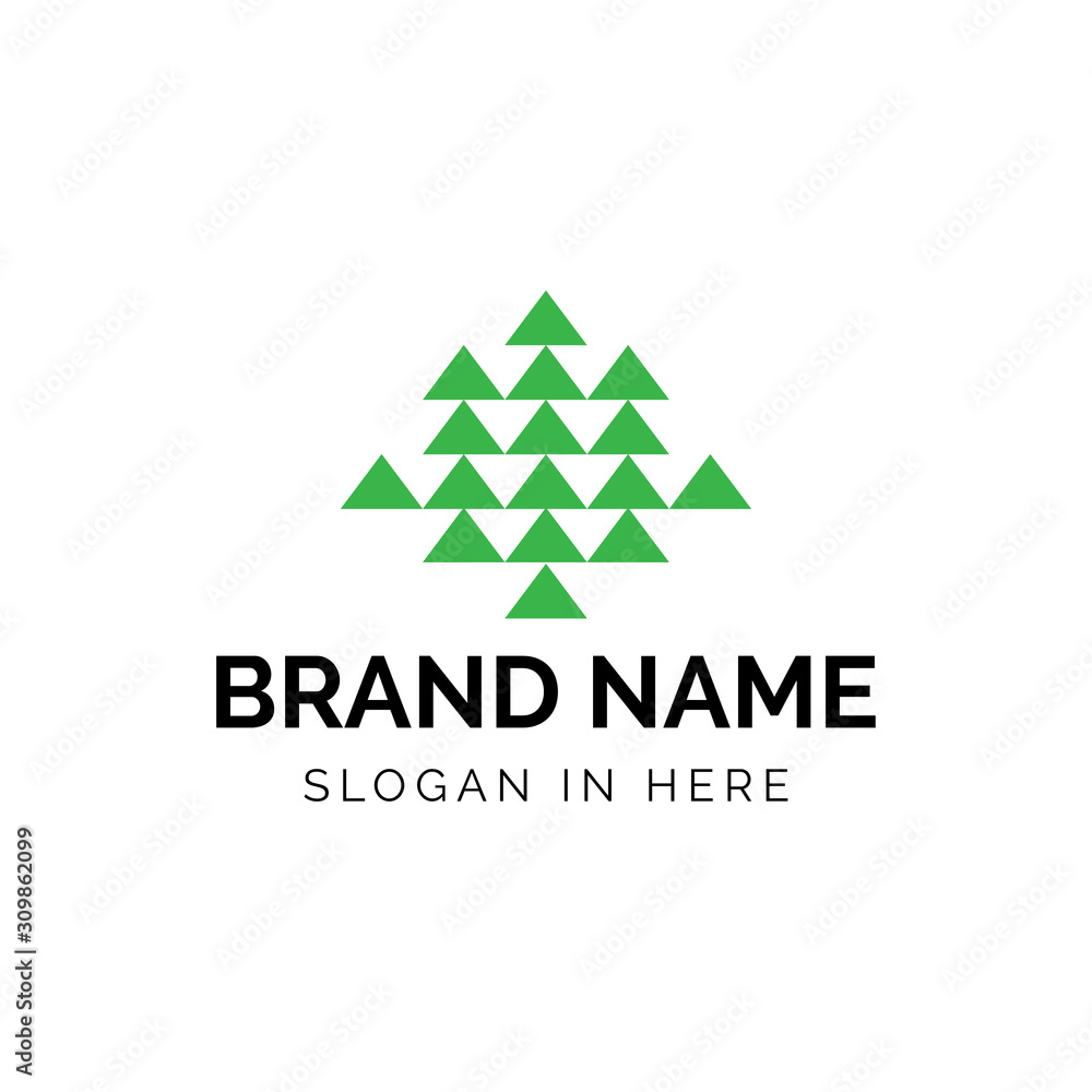 tree triangulation art logo template design tree triangulation art logo template design
