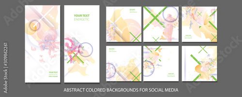 Wallpaper Mural Elegant creative card templates set abstraction background line color invitations Torontodigital.ca
