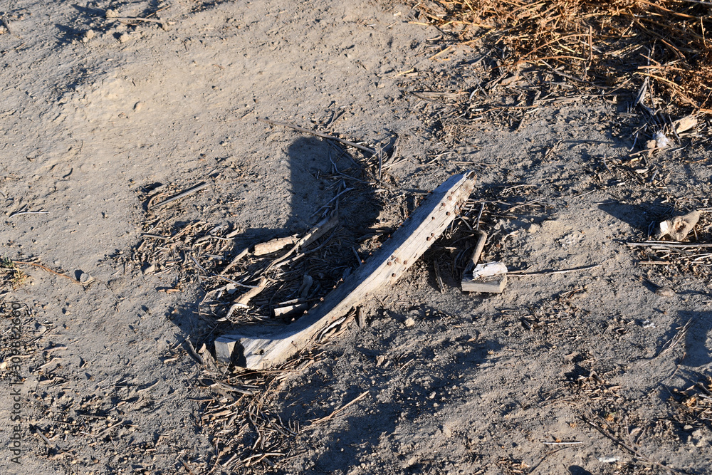Chair leg left by railroad tracks Chair leg left by railroad tracks
