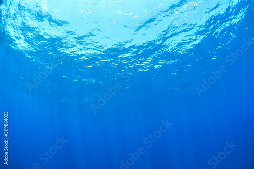 Underwater blue, no subjects and space for text