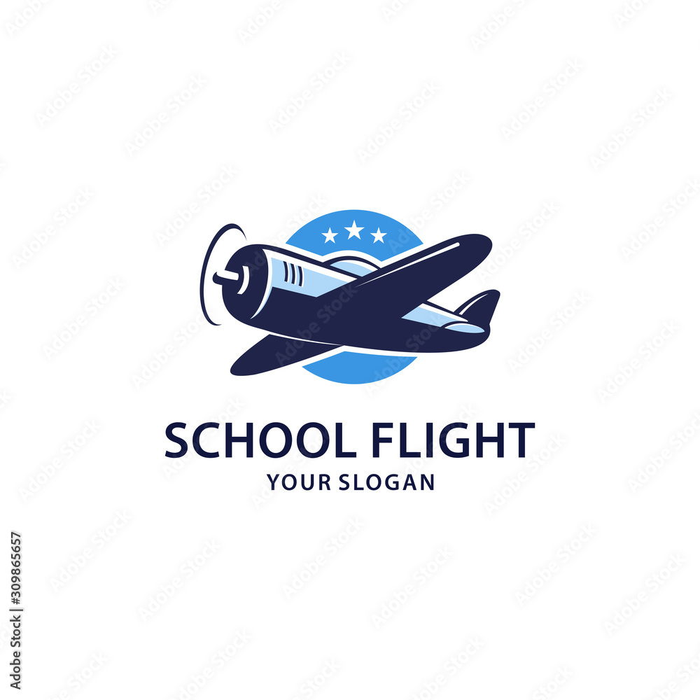 school flight logo design inspiration, vector eps 10