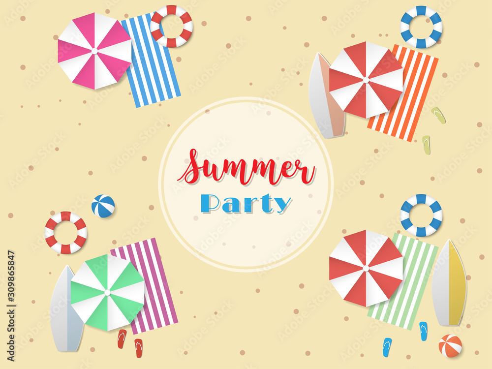 Obraz premium Vector greeting card summer background