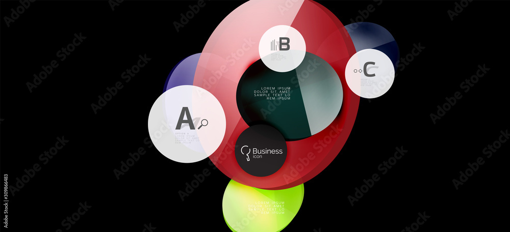 Info graphics circles background. Success icon symbol. Vector info graphic design. Creative vector element. Decoration element