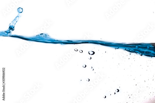 pure water splash with blurred filter for soft motion abstract blue ocean white bubble and aqua wave pattern graphic